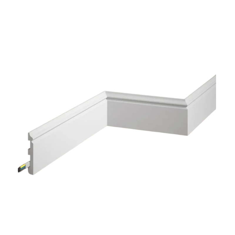 Battiscopa MD018 Polimero Bianco 2000x80x13