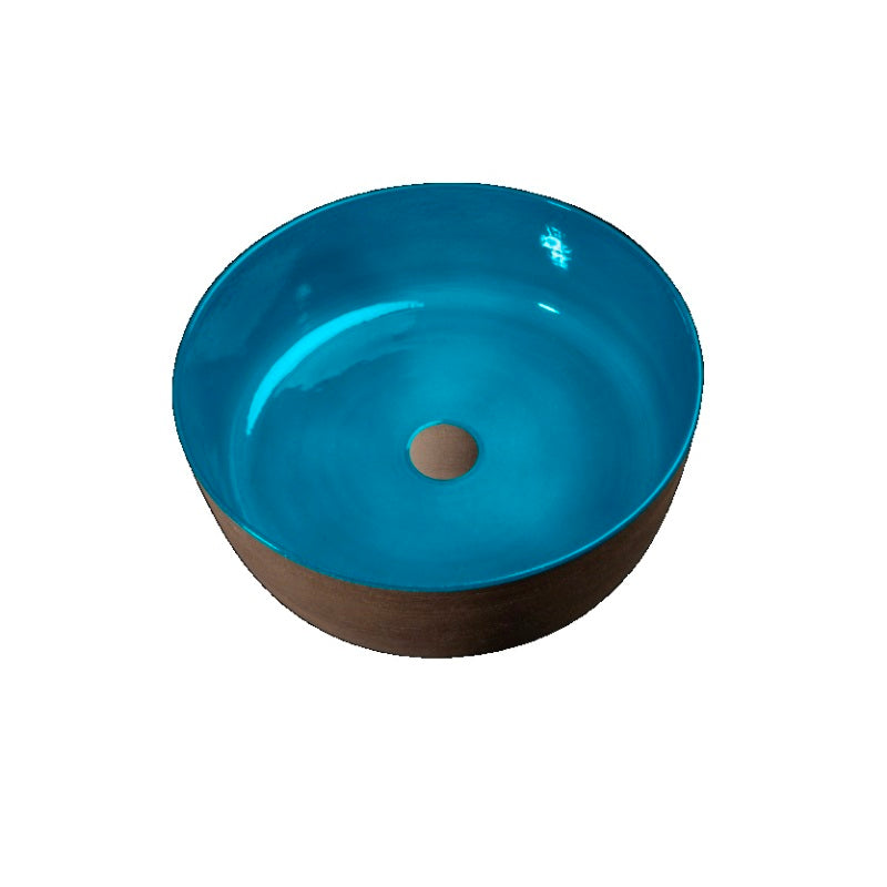 Lavabo in argilla Index Ø42 Blu Sardinia