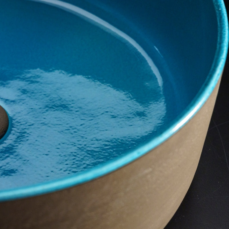 Lavabo in argilla Index Ø42 Blu Sardinia