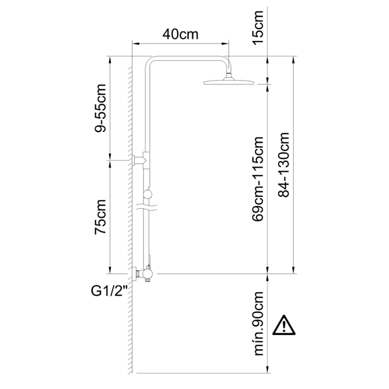 Set Doccia Soffione/Saliscendi Panam Evo Xtreme Oro Spazzolato