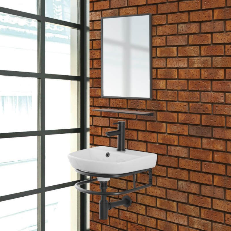 Lavabo Borg con Struttura Metallo Nero