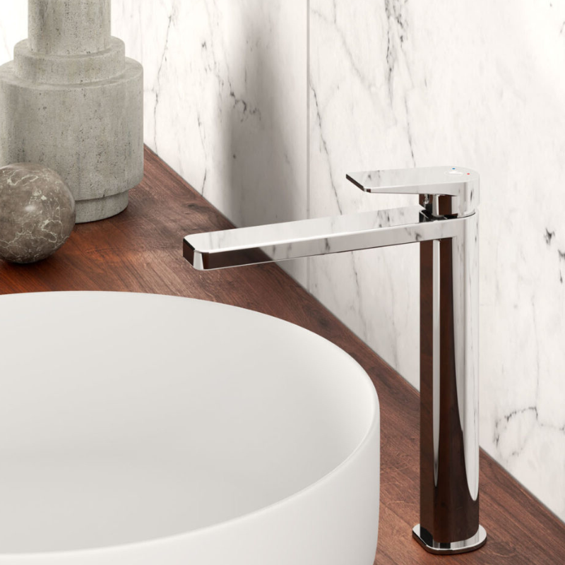 Deck Miscelatore Lavabo Alto Cromo Lucido