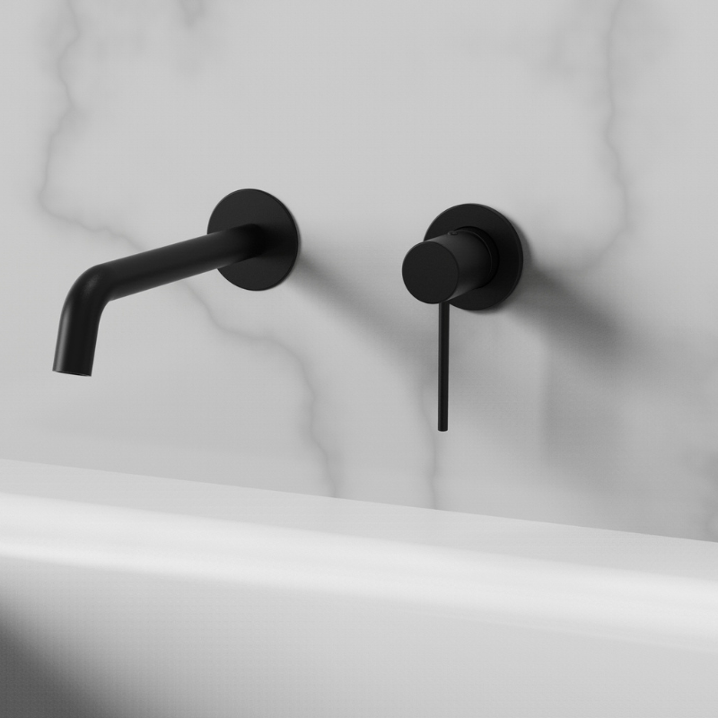 Hidden Lavabo a Muro Nero Opaco