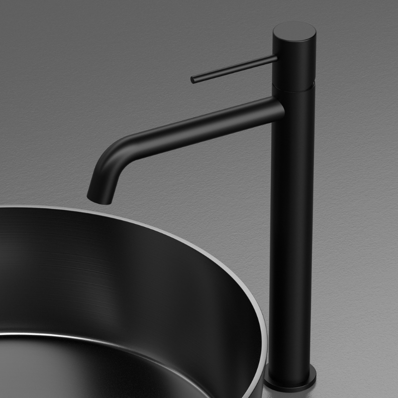 Hidden Miscelatore Lavabo Alto Nero Opaco