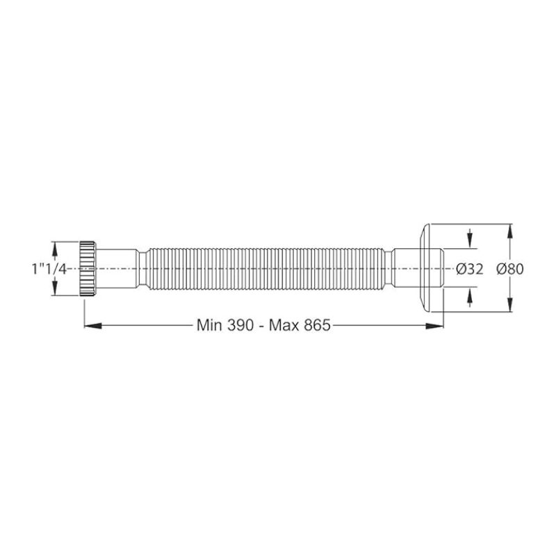 Jollyflex 1" 1/4 Tubo Scarico Flessibile ed Estensibile Cromo