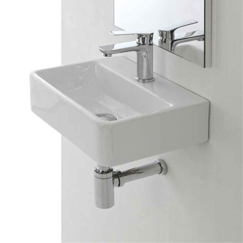 Ciotola Lavabo sospeso 40 Ceramica Bianco Lucido