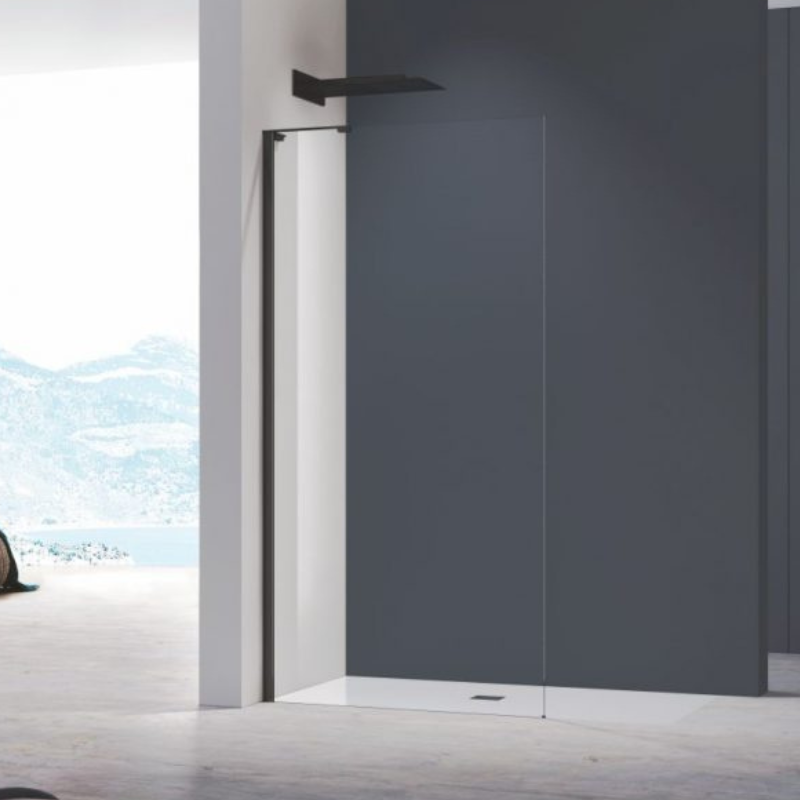 New York 90 Walk-in Nero Trasparente