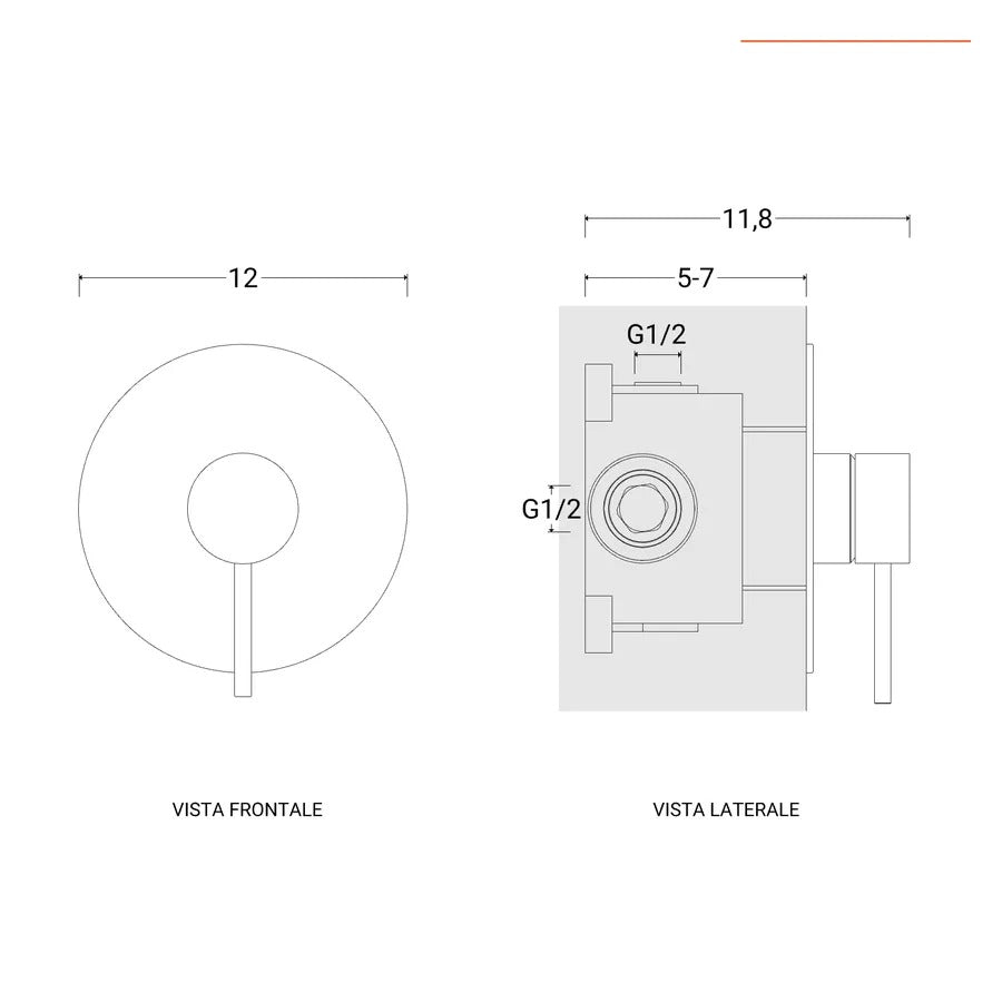 H2O Miscelatore Doccia Acciaio Spazzolato