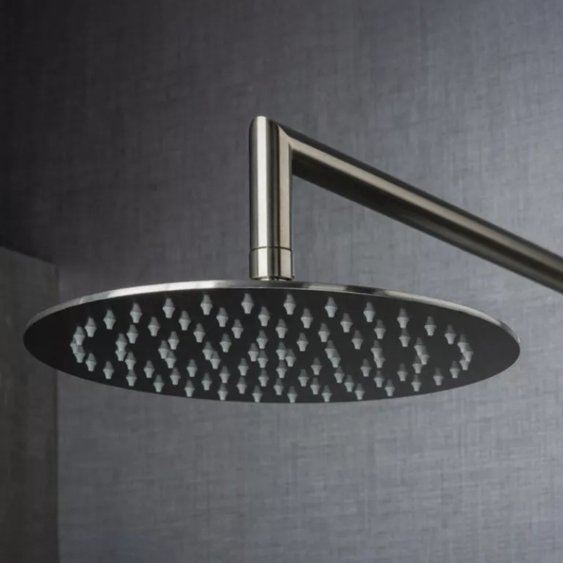 Soffione Doccia Tondo Ø 25 Acciaio Spazzolato Round Brossé