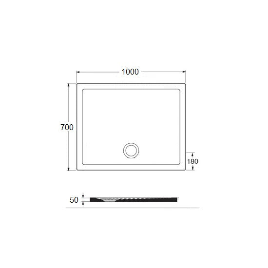 Zircon Piatto Doccia Raincrill 70x100 Bianco